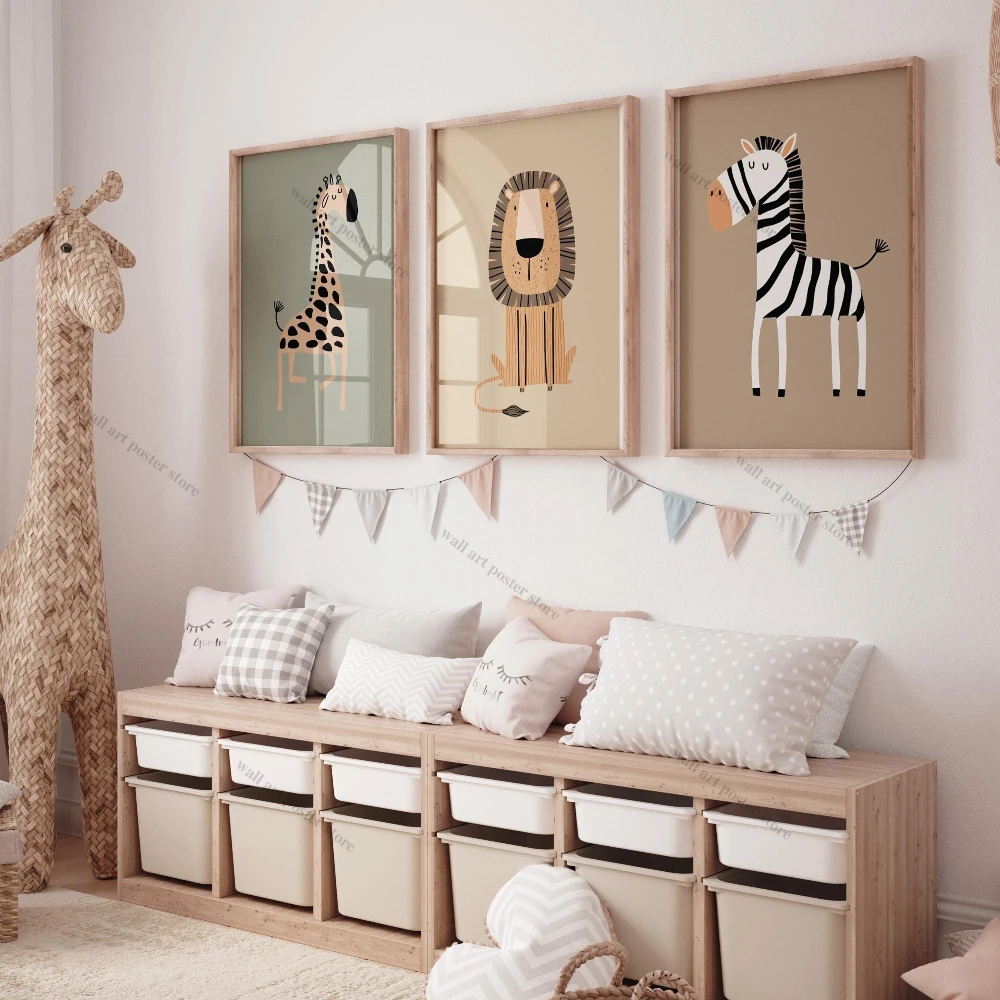 3pcs Safari Nursery Prints Boho Poster