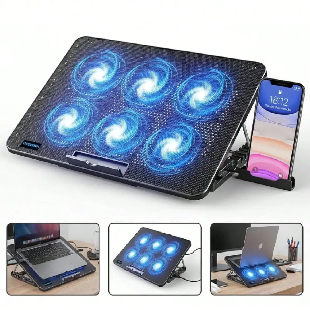 Laptop Cooling Pad 6 Quiet Fans