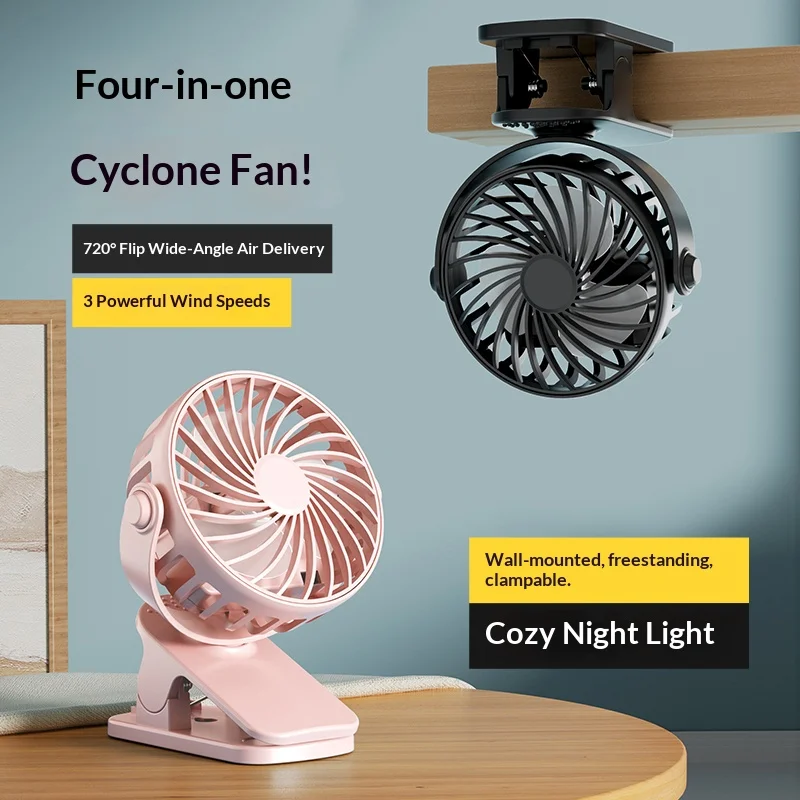 Homefish Rechargeable Clip Fan 720° Rotatable