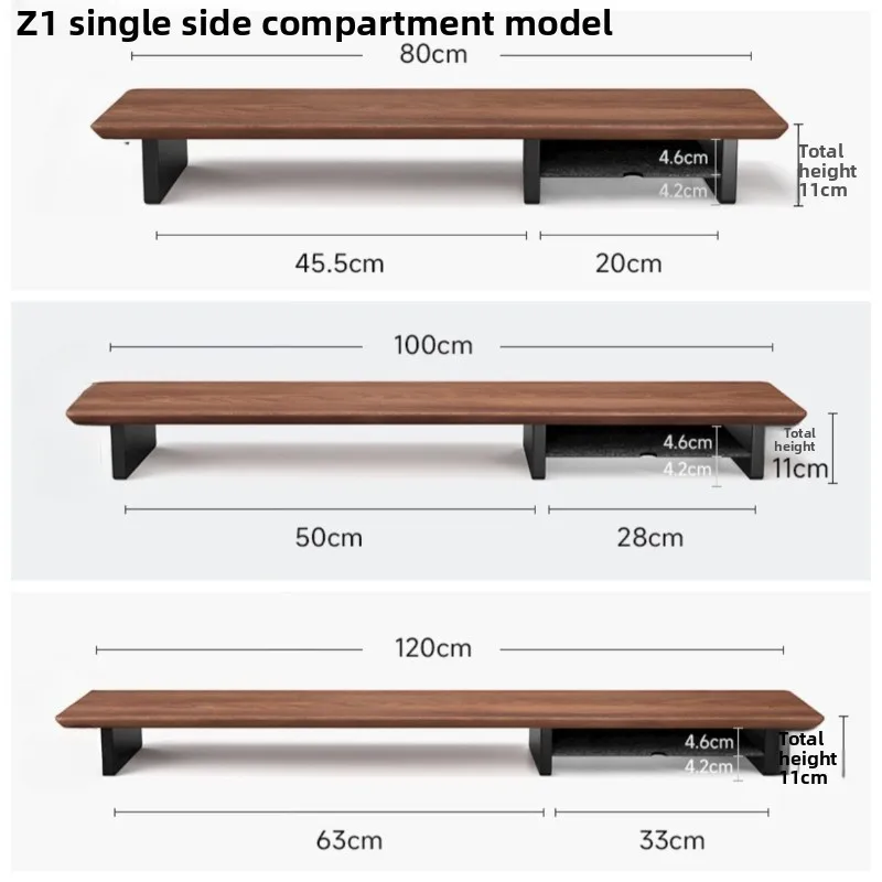 Z1 Monitor Stand Side Shelf Black
