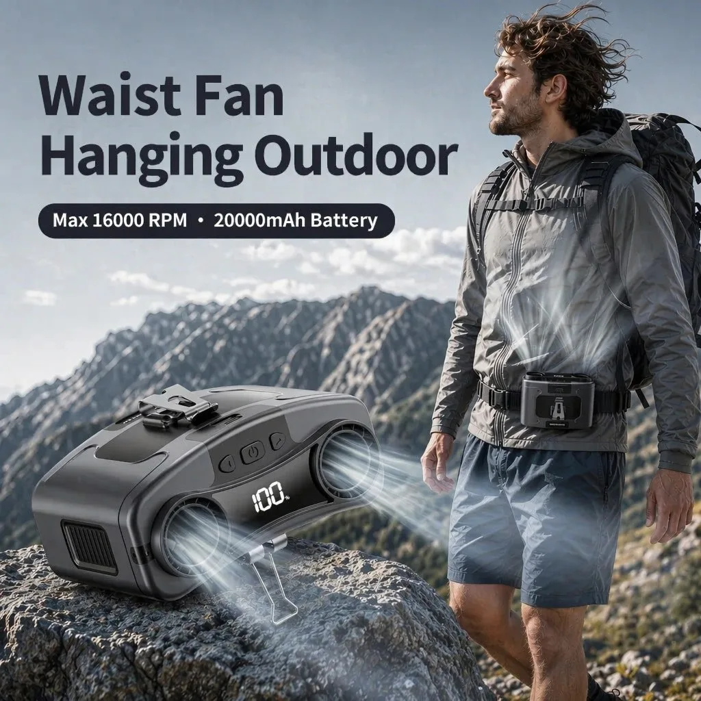 Socoolfan Waist Fan Hanging Outdoor Neck